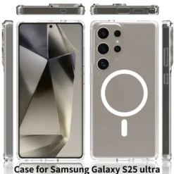 Galaxy S25 Ultra Magnetiskt Mobilskal Magsafe Kompatibel Genomskinligt