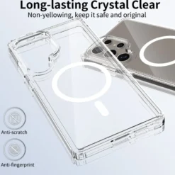 Galaxy S25 Ultra Magnetiskt Mobilskal Magsafe Kompatibel Genomskinligt