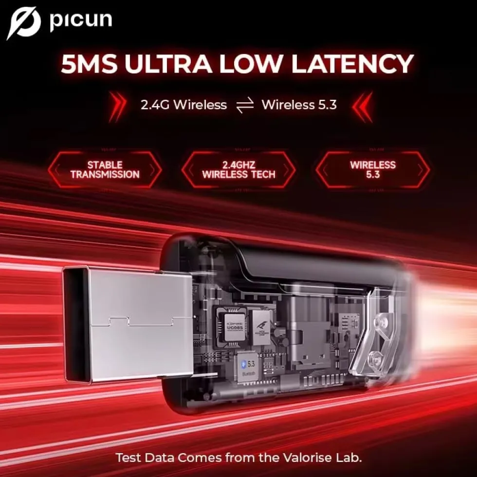 Gaming hörlurar med mic Picun G2 - Trådlösa upp till 75h kompatibel med PS5 Slim