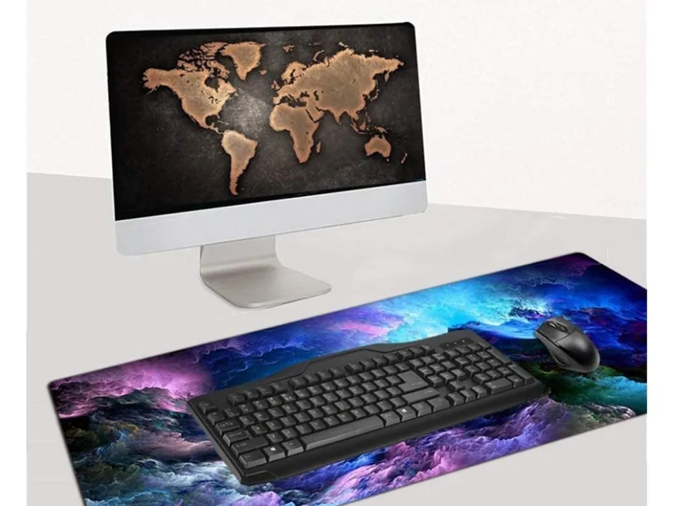 Gamingmusmatta Havsvågor / Stor musmatta med RGB LED-ljus 80x30 cm