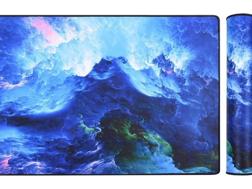 Gamingmusmatta Havsvågor / Stor musmatta med RGB LED-ljus 80x30 cm