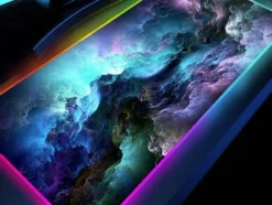 Gamingmusmatta Havsvågor / Stor musmatta med RGB LED-ljus 80x30 cm