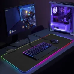 Gamingmusmatta med LED-ljus 80×30 cm