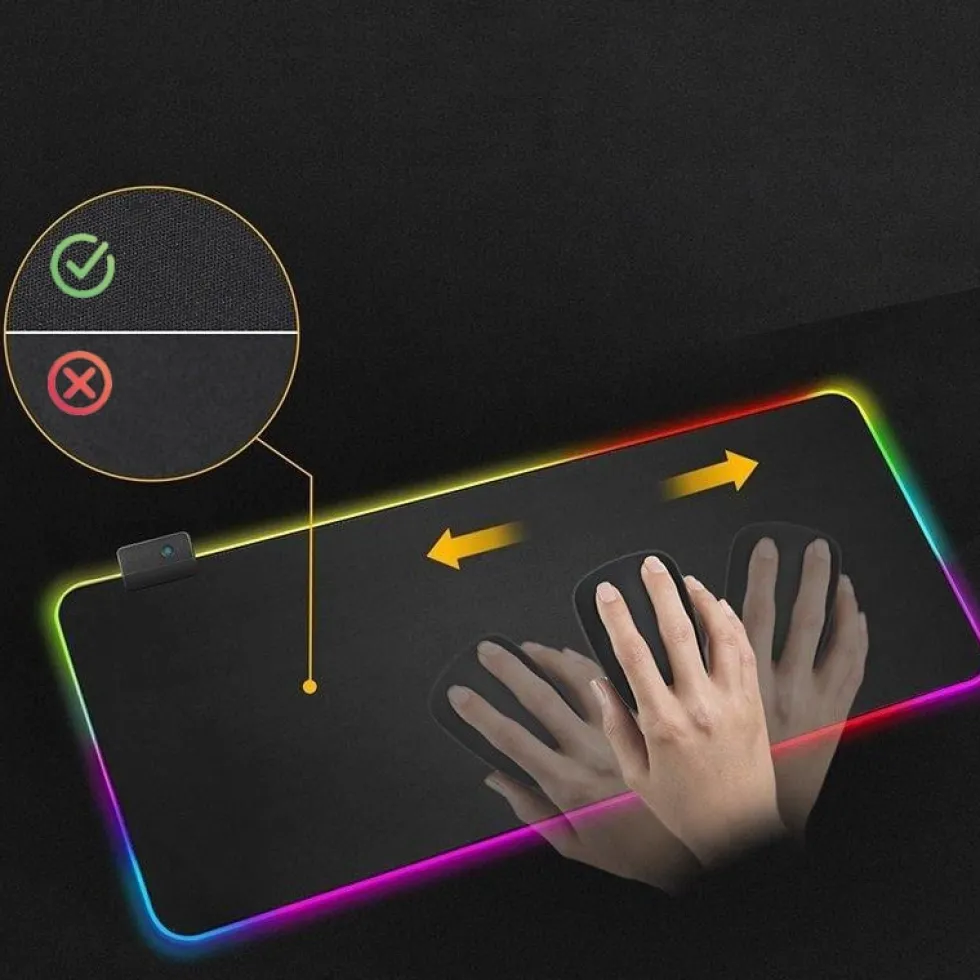 Gamingmusmatta med LED-ljus / RGB 30 × 25 cm