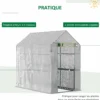 Garden-Palram folieväxthus 186x120x190cm, 2 våningar, stålram, 140g/m², vit