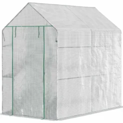 Garden-Palram folieväxthus 186x120x190cm, 2 våningar, stålram, 140g/m², vit