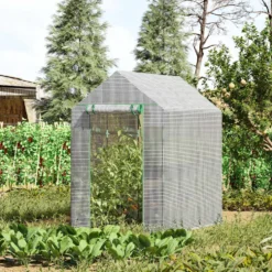 Garden-Palram folieväxthus 186x120x190cm, 2 våningar, stålram, 140g/m², vit