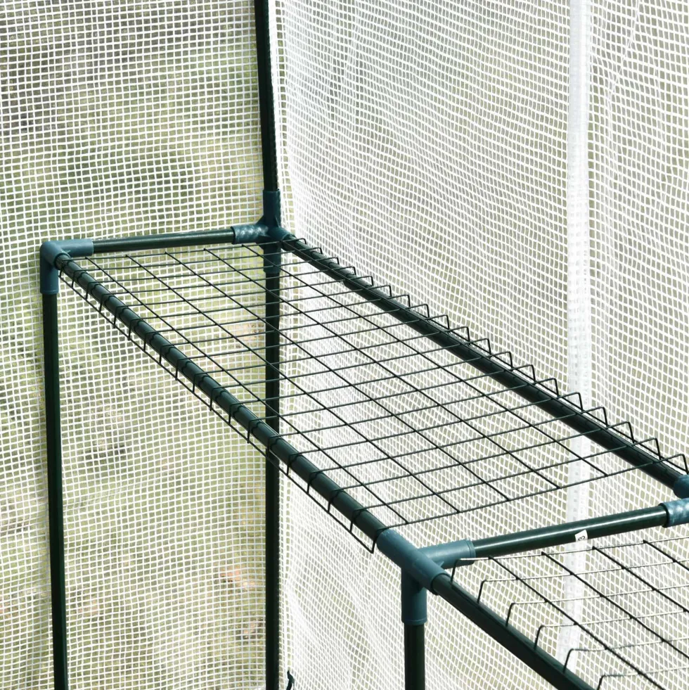 Garden-Palram folieväxthus 186x120x190cm, 2 våningar, stålram, 140g/m², vit