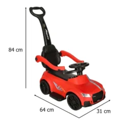 Gåbil för barn med ljus & ljud röd 12+ mån 64 cm 23 kg