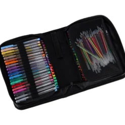 Gelpenna set 100 st + 100 refiller glitter/metallic/neon i fodral