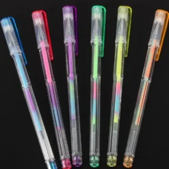 Gelpenna set 100 st + 100 refiller glitter/metallic/neon i fodral