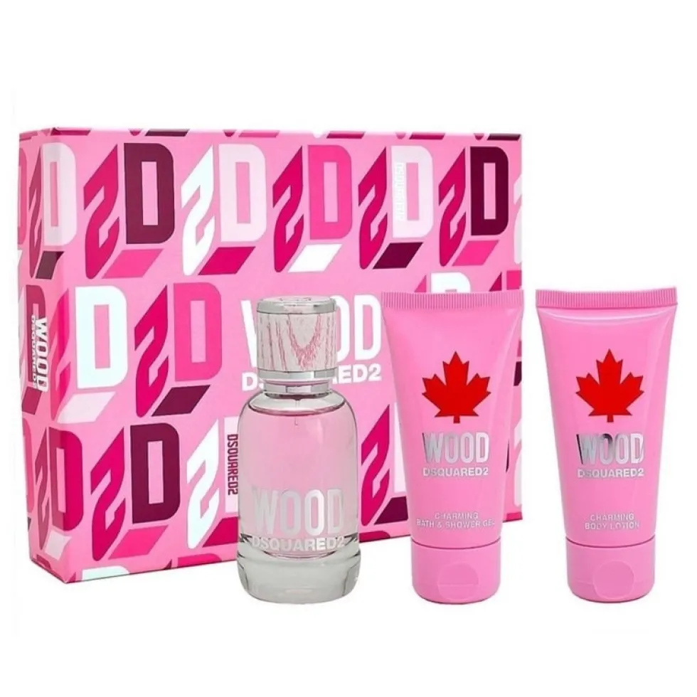 Giftset Dsquared2 Wood Pour Femme Edt 50ml + Sg 50ml + Bl 50ml
