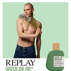 Giftset Replay Green On Me Man Edt 100ml + Pochette