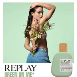 Giftset Replay Green On Me Woman Edp 100ml + Pochette