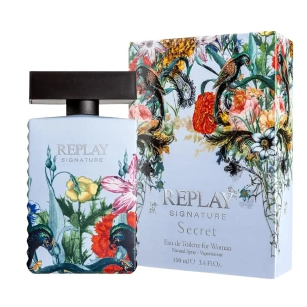 Giftset Replay Signature Secret Woman Edt 100ml + Pochette