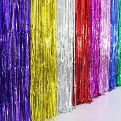 Glitterdraperi , Dörrdraperi - Silver , Guld