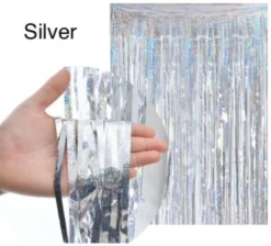 Glitterdraperi , Dörrdraperi - Silver , Guld