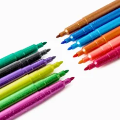 Glitterpennor 12-pack – färgglada pennor för pyssel