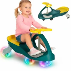 Gravity ride-on bil med LED-hjul och gummihjul, max 80 kg