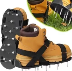 Gräsmatteluftare aeratorskor med 4,2 cm stålpiggar, justerbara remmar