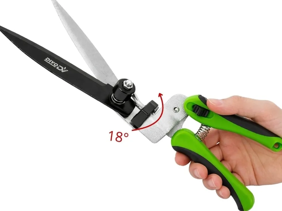Grässax/häcksax 180° roterande blad härdat stål 34,5 cm grön