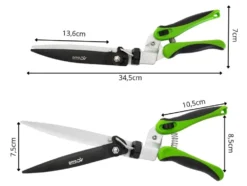 Grässax/häcksax 180° roterande blad härdat stål 34,5 cm grön