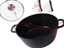 Gryta med glaslock och non stick-beläggning 12,6 L