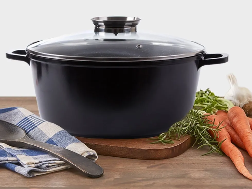 Gryta med glaslock och non stick-beläggning 12,6 L