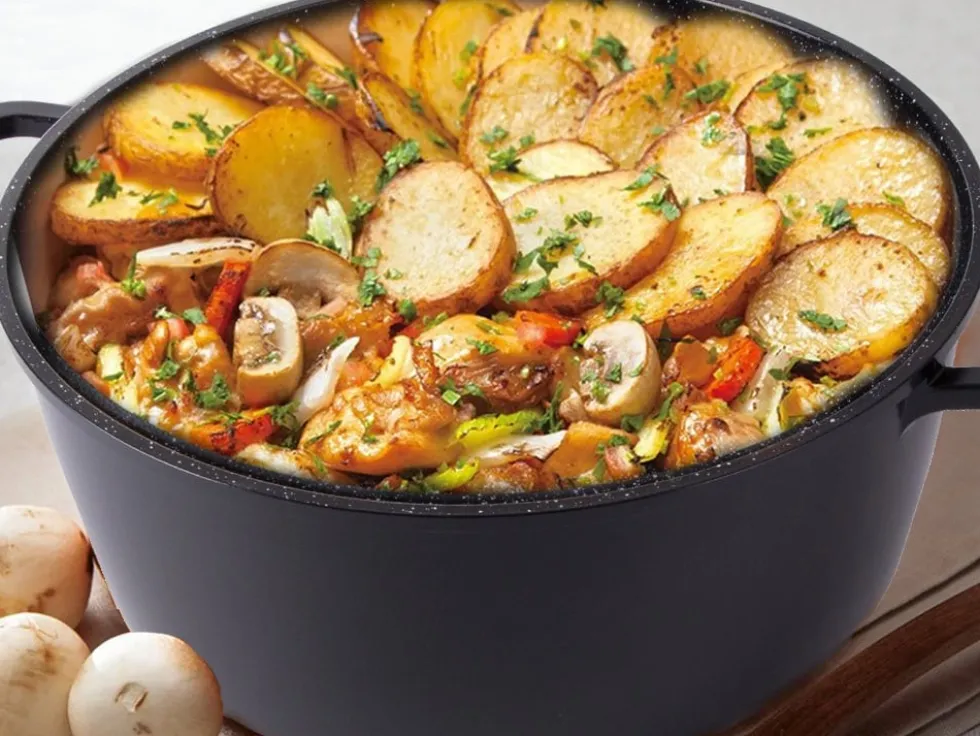Gryta med glaslock och non stick-beläggning 12,6 L