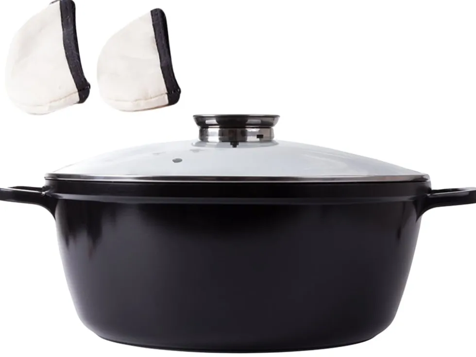 Gryta med glaslock och non stick-beläggning 12,6 L
