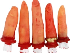 Halloween-dekoration konstgjorda avskurna fingrar 5-pack 8–9,3 cm