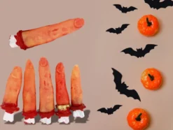 Halloween-dekoration konstgjorda avskurna fingrar 5-pack 8–9,3 cm