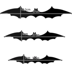 Halloween fladdermusdekoration 3-pack svart plast 47/37/31 cm