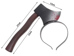 Halloween-huvudband med yxa plast brun universal 27 cm