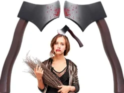 Halloween-huvudband med yxa plast brun universal 27 cm