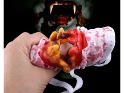 Halloweenmask gummi universal med blodiga tänder