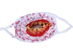 Halloweenmask gummi universal med blodiga tänder