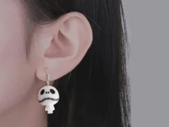 Halloween örhängen i plast 2-pack, välj motiv (spöke/pumpa/skelett)