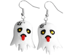 Halloween örhängen i plast 2-pack, välj motiv (spöke/pumpa/skelett)