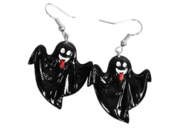 Halloween örhängen i plast 2-pack, välj motiv (spöke/pumpa/skelett)