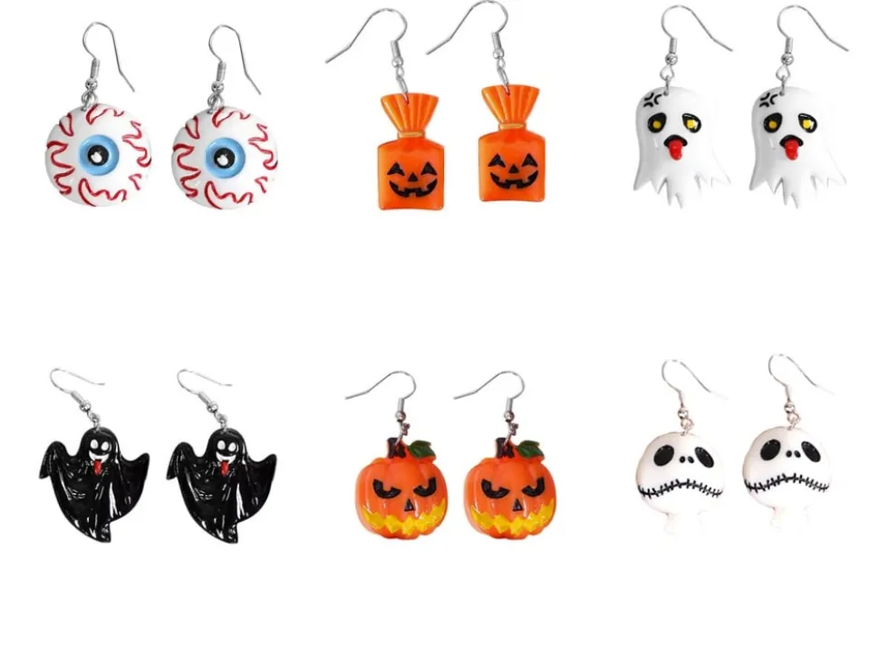 Halloweenörhängen med 6 olika motiv