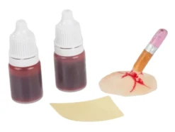 Halloween sminkkit fejkad sårskada med blodpenna och 2 blodflaskor