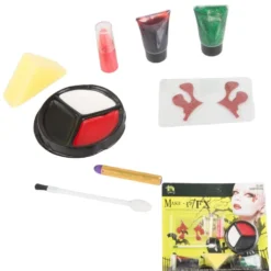 Halloween sminkkit vampyr med ansiktsfärg, fejkblod 8 ml och rött läppstift