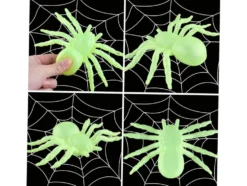 Halloween spindlar självlysande 11x7 cm 2-pack plast grön
