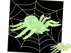 Halloween spindlar självlysande 11x7 cm 2-pack plast grön