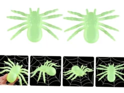 Halloween spindlar självlysande 11x7 cm 2-pack plast grön