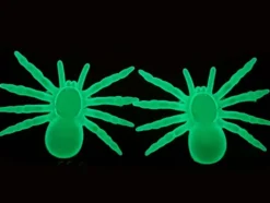 Halloween spindlar självlysande 11x7 cm 2-pack plast grön