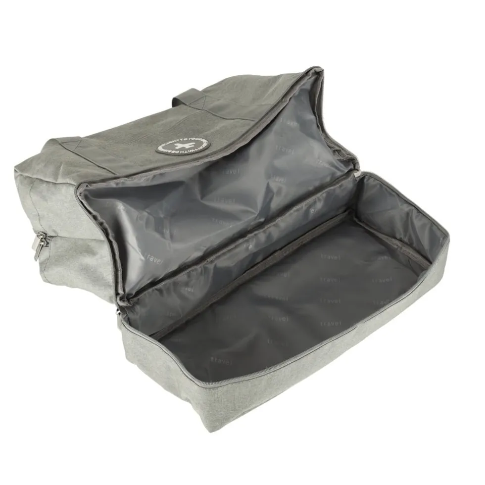 Handbagageväska grå 30x39x18 cm polyester, 5 fack med vattentätt fack