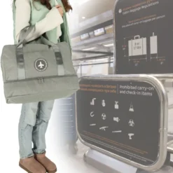 Handbagageväska grå 30x39x18 cm polyester, 5 fack med vattentätt fack