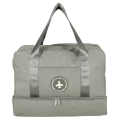 Handbagageväska grå 30x39x18 cm polyester, 5 fack med vattentätt fack